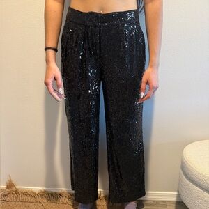 Black Sequin Dress Pants